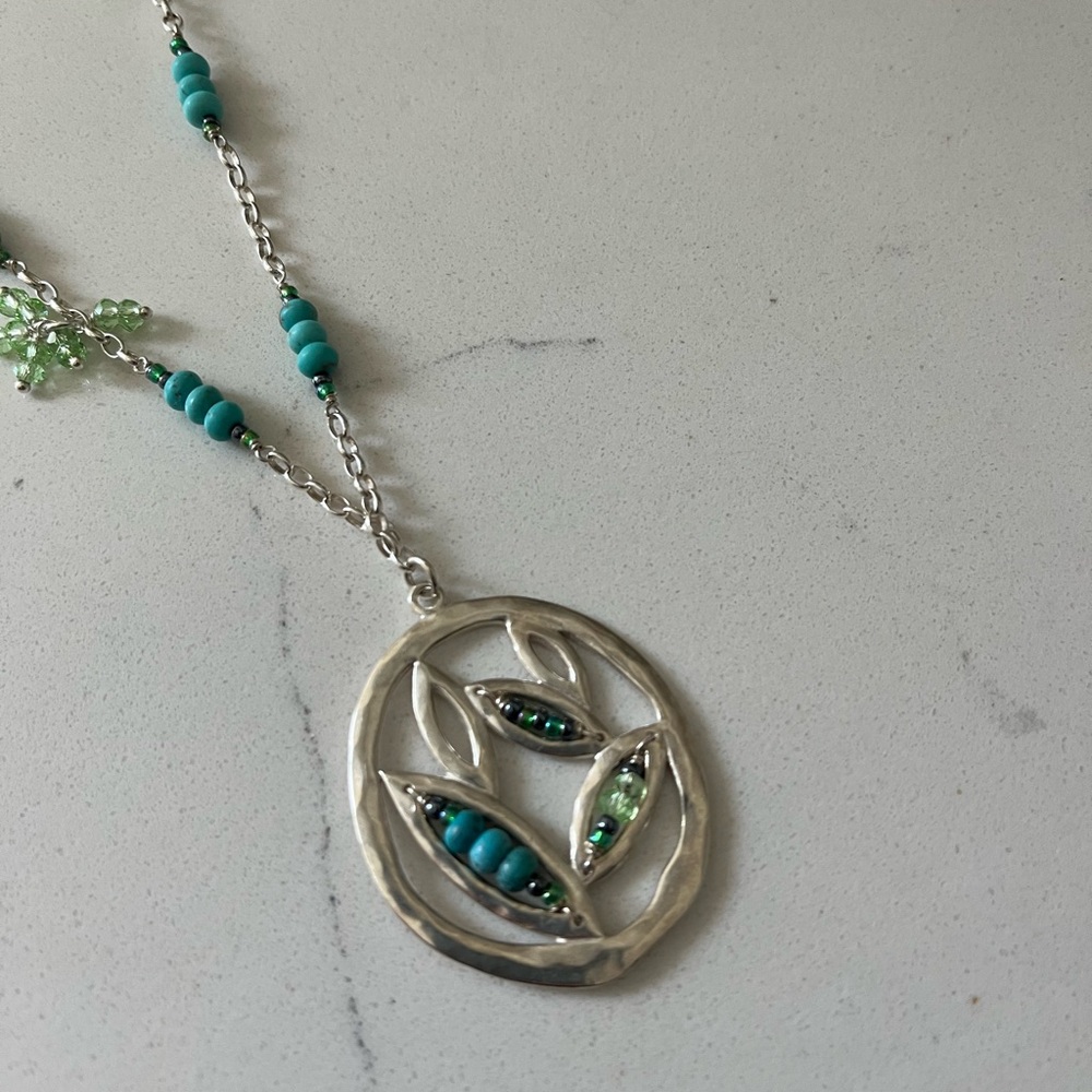 Silpada  Sterling Silver Turquoise Howlite & Seed Beads. 25” Necklace Never Worn